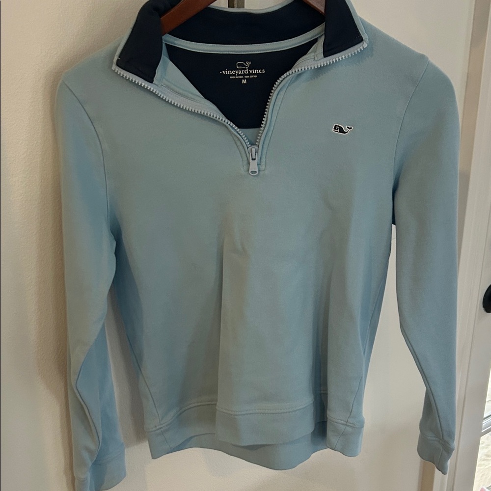 Vineyard Vines Sky Blue Pullover with Navy Accents